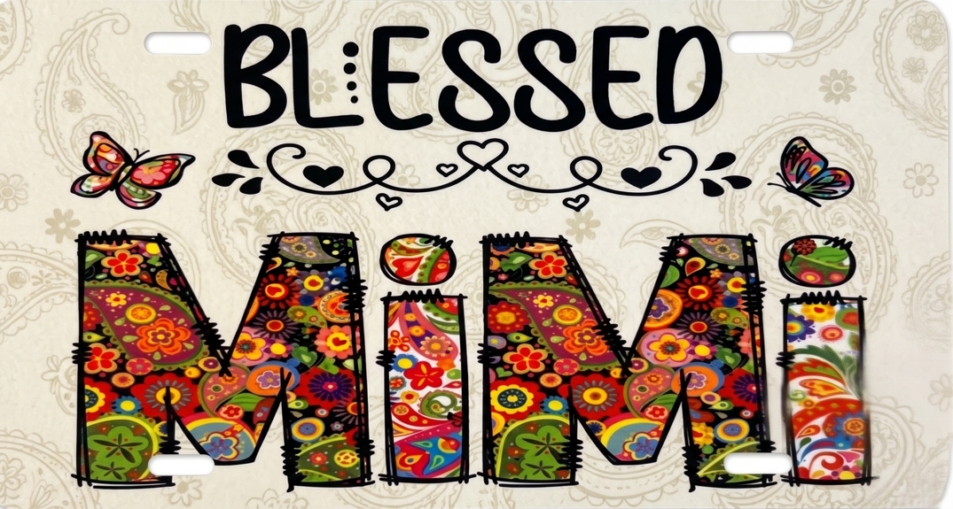 Blessed Mimi Sublimated License Plate