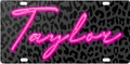 Personalized Neon Leopard Print Sublimated License Plate