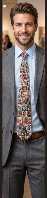 Custom Sublimated Men's Photo Collage Tie