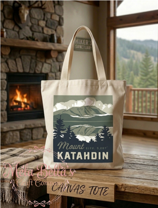 Mount Katahdin Canvas Tote Bag