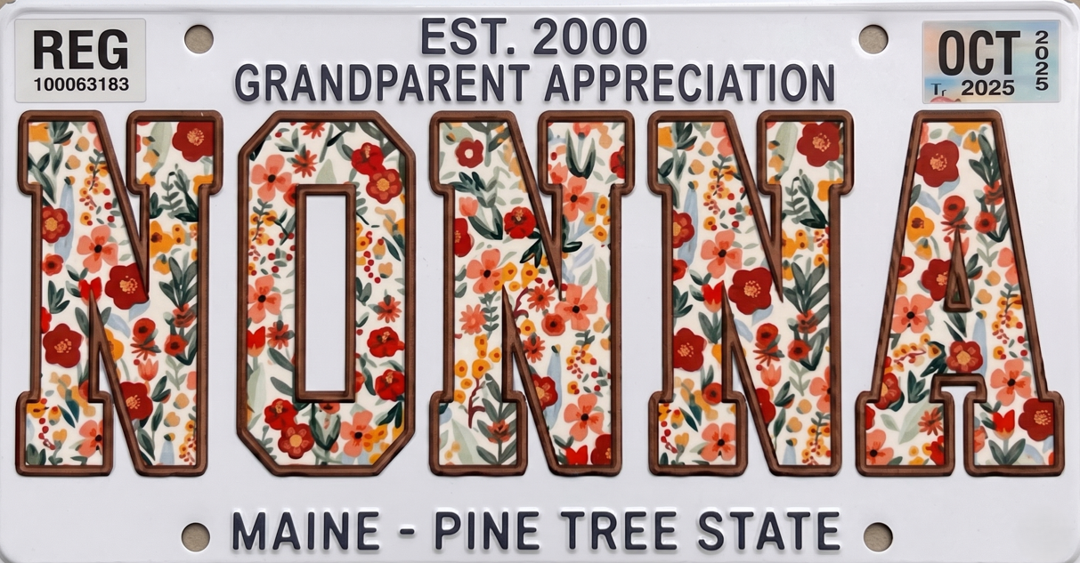 Nonna Sublimated License Plate